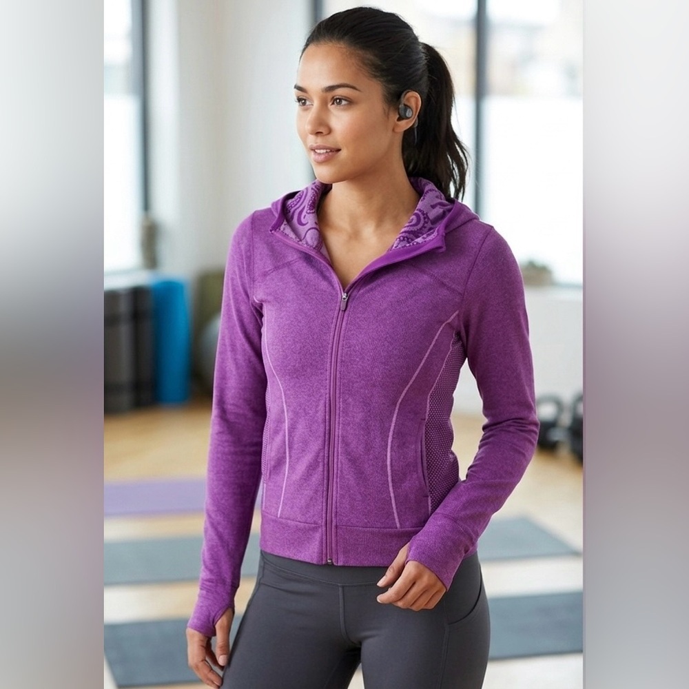 Athleta Purple Hooded Jacket size 6